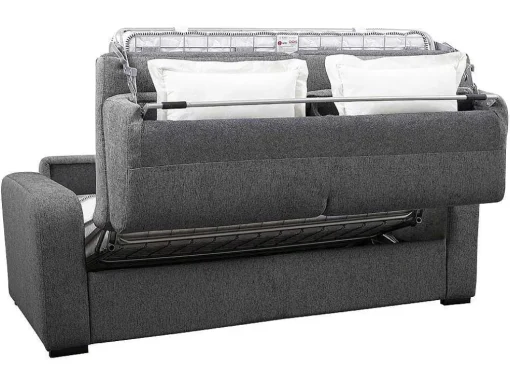 3-Zits Express Slaapbank Van Antraciete Stof - Matras 18 Cm - Bevis
