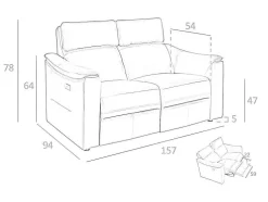 2 Zits Leren Relaxbank 6165 Angel Cerda
