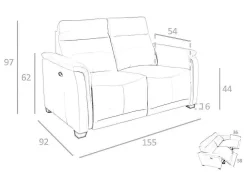 2 Zits Leren Relaxbank 6157 Angel Cerda
