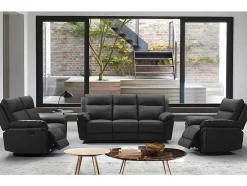 3+2 Zits Relaxbank En -Fauteuil Van Buffelleer Pakita - Zwart