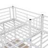 2-Zits Tussenbed - 2 X 90 X 200 Cm - Met Hoekbureau En Ladders - Metaal - Wit