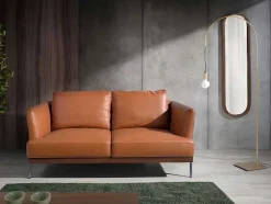 2-Zitsbank Bekleed In Bruin Leder 6170 Angel Cerda