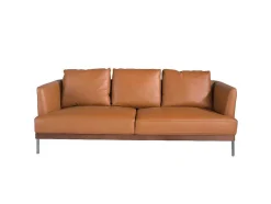 3-Zitsbank Bekleed In Bruin Leer 6171 Angel Cerda