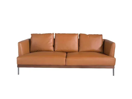 3-Zitsbank Bekleed In Bruin Leer 6171 Angel Cerda