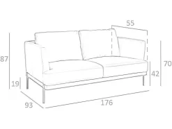 2-Zitsbank Bekleed In Bruin Leder 6170 Angel Cerda