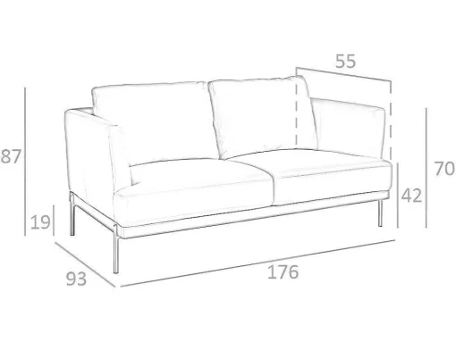 2-Zitsbank Bekleed In Bruin Leder 6170 Angel Cerda