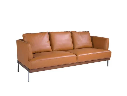 3-Zitsbank Bekleed In Bruin Leer 6171 Angel Cerda