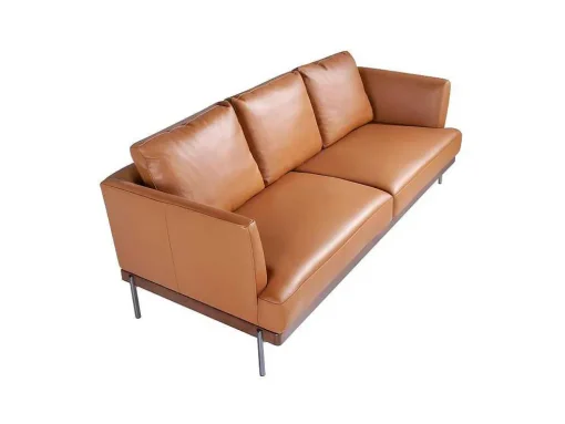 3-Zitsbank Bekleed In Bruin Leer 6171 Angel Cerda