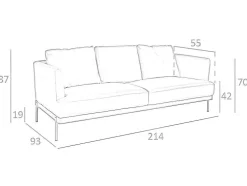 3-Zitsbank Bekleed In Bruin Leer 6171 Angel Cerda