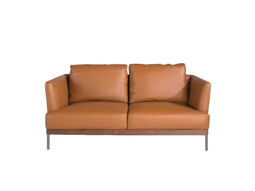 2-Zitsbank Bekleed In Bruin Leder 6170 Angel Cerda