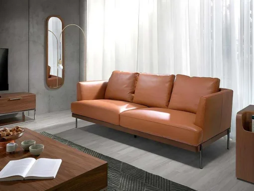 3-Zitsbank Bekleed In Bruin Leer 6171 Angel Cerda
