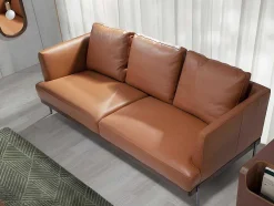 3-Zitsbank Bekleed In Bruin Leer 6171 Angel Cerda