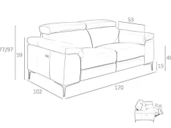 2-Zitsbank Bekleed In Rundleer 6121 Angel Cerda