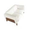 2-Zitsbank Bekleed In Wit Leder 6118 Angel Cerda