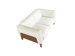 2-Zitsbank Bekleed In Wit Leder 6118 Angel Cerda