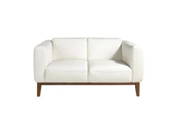 2-Zitsbank Bekleed In Wit Leder 6118 Angel Cerda