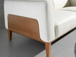 2-Zitsbank Bekleed In Wit Leder 6118 Angel Cerda