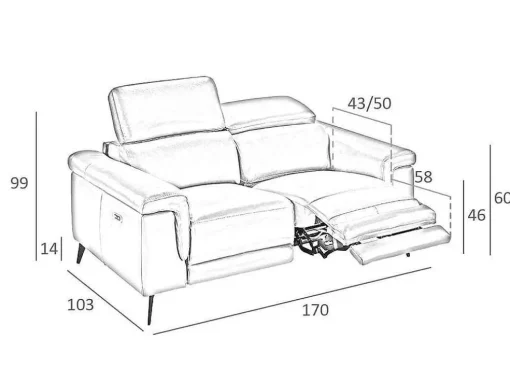 2-Zitsbank Bekleed In Wit Leder 6118 Angel Cerda