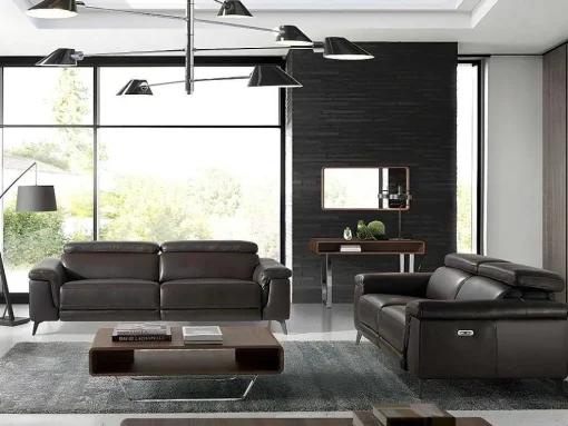 2-Zitsbank Bruin Leer Relaxmechanismen 6050 Angel Cerda