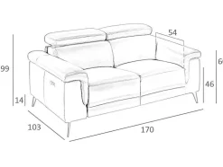 2-Zitsbank Bruin Leer Relaxmechanismen 6050 Angel Cerda