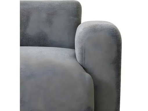 3-Zitsbank In Chenille-Stof Met 2 Kussens - Slaaphoogte 211 Cm - Grijs