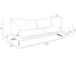 3-Zitsbank In Taupe Grijs Rundleder 6146 Angel Cerda
