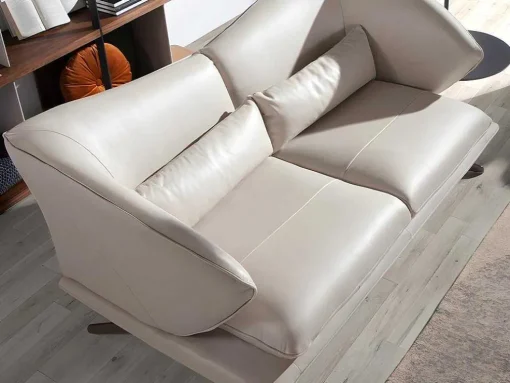 3-Zitsbank In Taupe Grijs Rundleder 6146 Angel Cerda
