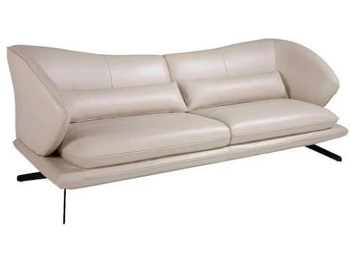 3-Zitsbank In Taupe Grijs Rundleder 6146 Angel Cerda