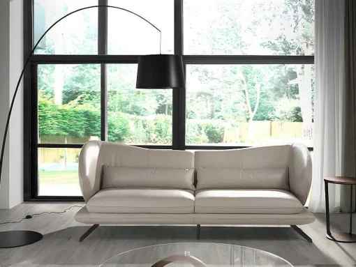 3-Zitsbank In Taupe Grijs Rundleder 6146 Angel Cerda