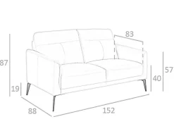 2-Zitsbank In Taupe Rundleer 6137 Angel Cerda