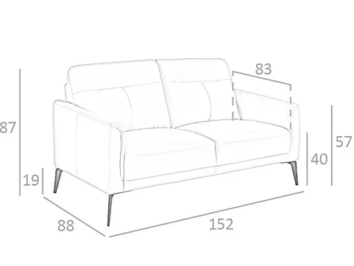 2-Zitsbank In Taupe Rundleer 6137 Angel Cerda