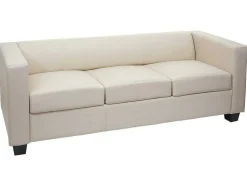 3-Zitsbank Lille, Kunstleer, Creme