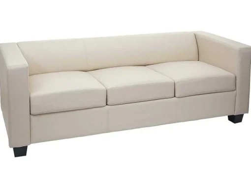 3-Zitsbank Lille, Kunstleer, Creme