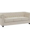 3-Zitsbank Van Beige Stof Chesterfield