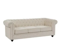 3-Zitsbank Van Beige Stof Chesterfield