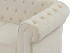 3-Zitsbank Van Beige Stof Chesterfield