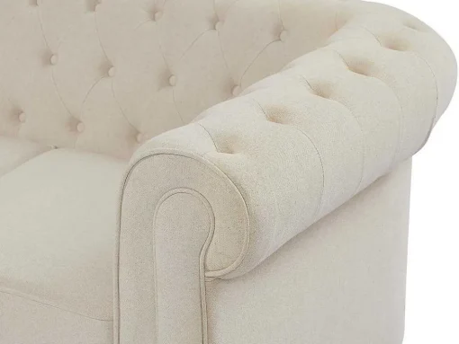 3-Zitsbank Van Beige Stof Chesterfield