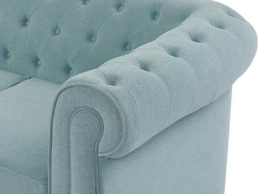 3-Zitsbank Van Lichtblauwe Stof Chesterfield