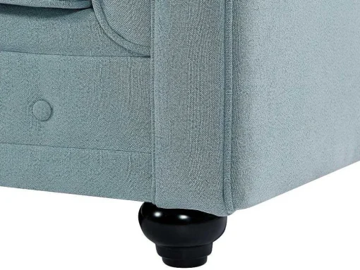 3-Zitsbank Van Lichtblauwe Stof Chesterfield