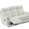 3- + 2-Zits-Relaxbank Van Wit Leer Vineta