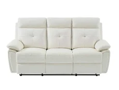3- + 2-Zits-Relaxbank Van Wit Leer Vineta