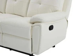 3- + 2-Zits-Relaxbank Van Wit Leer Vineta