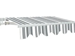 Zonnewering Paleas - Handmatig - 3,95 X 2,5M - Grijs En Wit