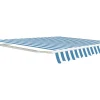 Zonnewering Paleas - Handmatig - 3,95 X 2,5M - Blauw En Wit