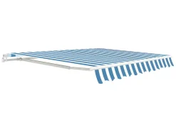 Zonnewering Paleas - Handmatig - 3,95 X 2,5M - Blauw En Wit