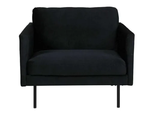 Zoom Fauteuil Velours Zwart.