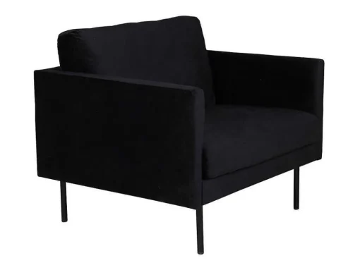 Zoom Fauteuil Velours Zwart.