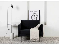 Zoom Fauteuil Velours Zwart.