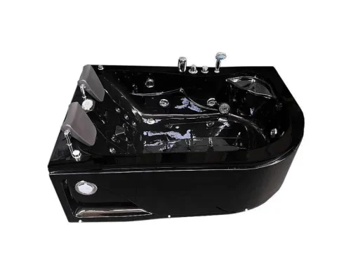Zwart Bubbelbad 170 X 115 Cm 15 Jets Voor 2 Personen Black Tulip