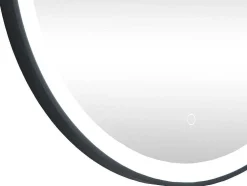 Zwarte Ronde Lichtgevende Badkamerspiegel Met Leds - D. 80 Cm - Numea
